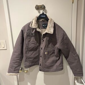 Carhartt Brown Sherpa-Lined Jacket